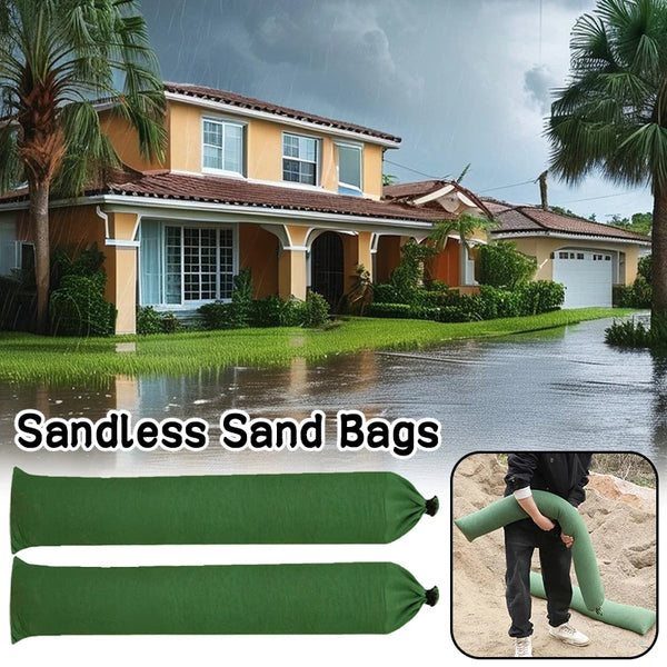 2 Pcs Sandless Sand Bags Anti Flood Control Water Activated Flood Barriers For Home Door Alternative Sandbag Rain Protection