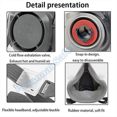 6200 Dust Gas Mask Anti-fog Safety Goggles Black Half Face Gas Respirator Epoxy Resin Painting Spray Polishing Work Safety