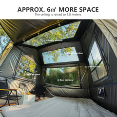 BISINNA One-touch Ridge Type Tent Titanium Glue 3-4 Persons Outdoor Automatic Camping Family Tent