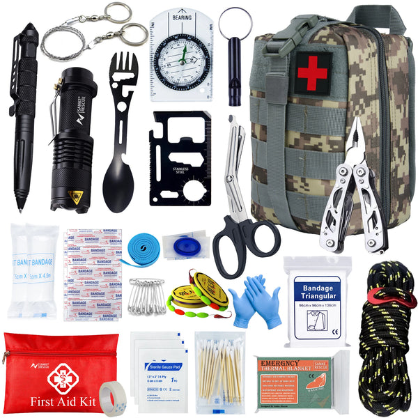 Tactical First Aid Kit – Car, Camping & Survival EDC Pouch
