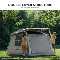 BISINNA One-touch Ridge Type Tent Titanium Glue 3-4 Persons Outdoor Automatic Camping Family Tent