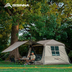 BISINNA One-touch Ridge Type Tent Titanium Glue 3-4 Persons Outdoor Automatic Camping Family Tent