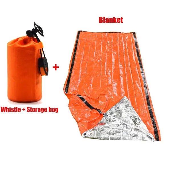 Portable Waterproof Emergency Survival Sleeping Bag Outdoor Edc Camping Gear Thermal Sack First Aid Rescue Kit Mylar Blanket