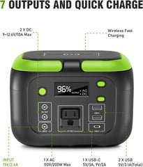 600W/300W/200W/120W Portable Power Station,110V AC Outlets Solar Generator Storage Energy Power Bank For Camping Travel RV Home